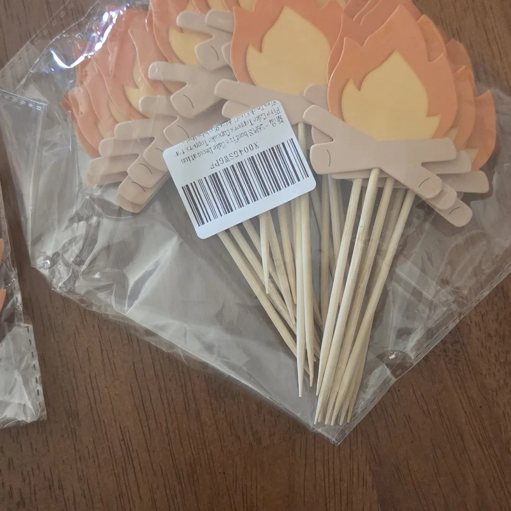 Fire Cupcake Toppers, Baby Shower Cake Decorations Fireman Themed Cake Topper